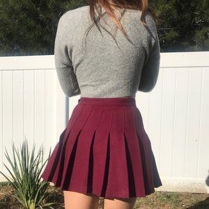 American Apparel maroon tennis skirt